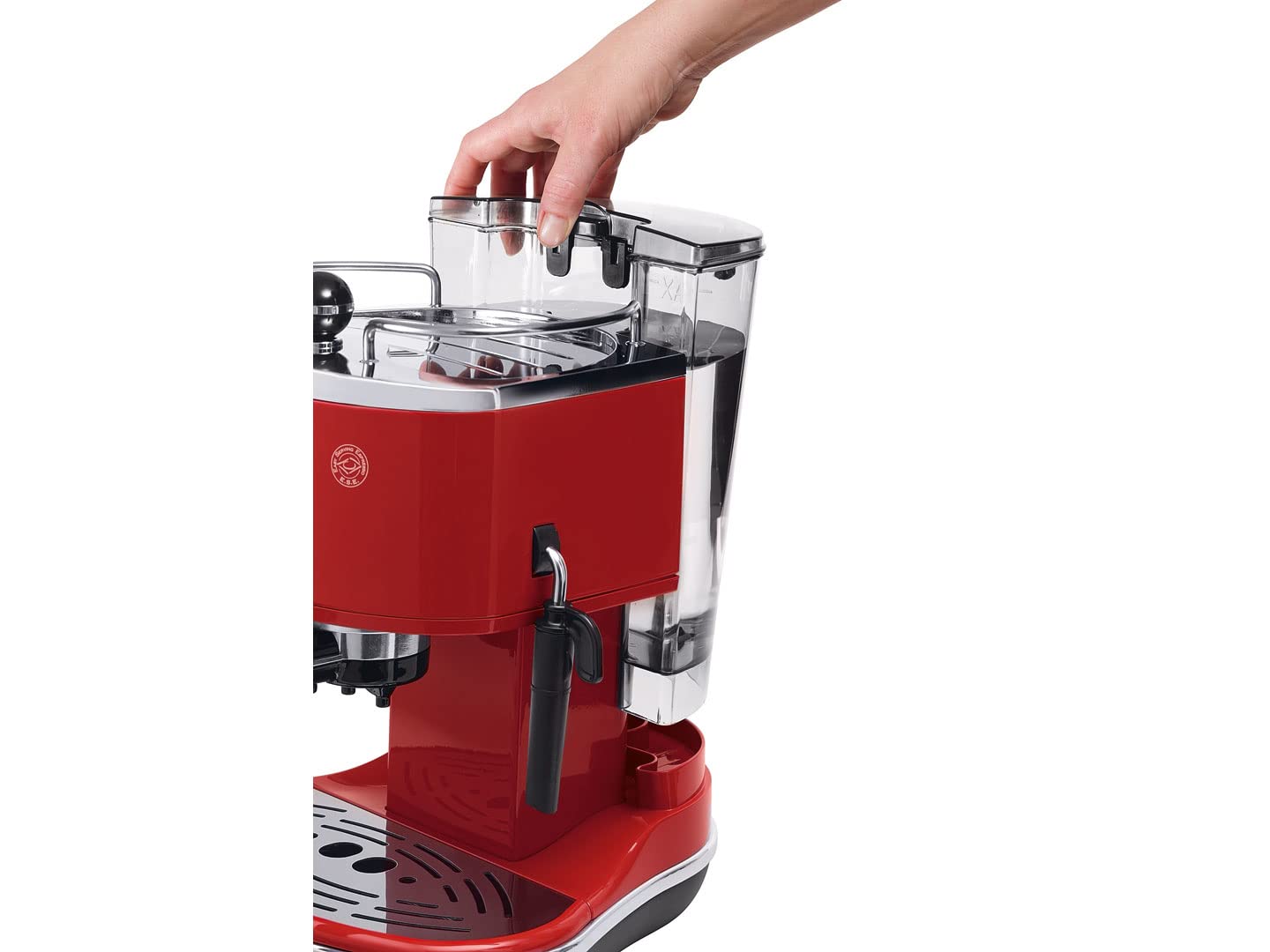 KaffiZone - Icona Manuelli Espresso-Maschine, für Kaffeepulver oder Kapsle, Rot - KaffiZone
