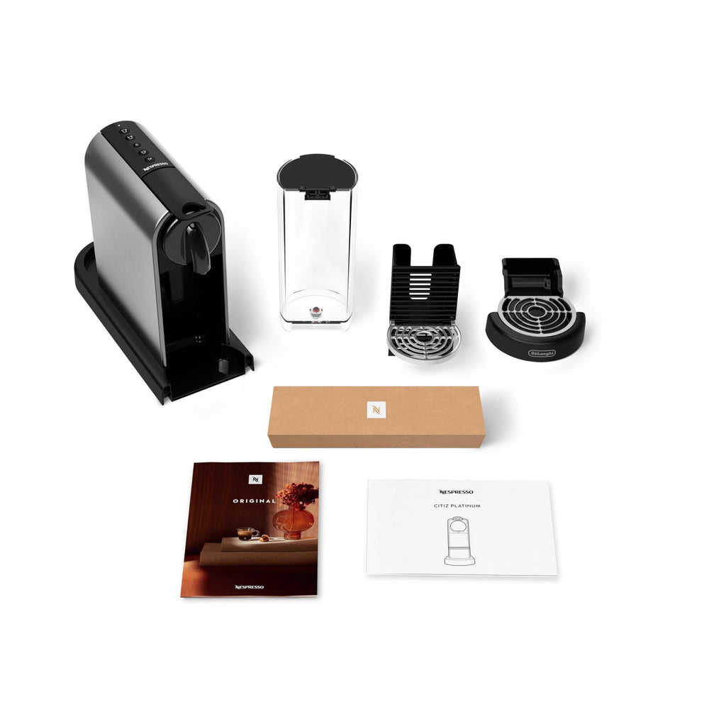 KaffiZone - Citiz Kaffeemaschine Silber, 19 Bar + Willkommenskit, moderns Design, Espresso, Lungo und Americano, automatischi Abschaltig - KaffiZone