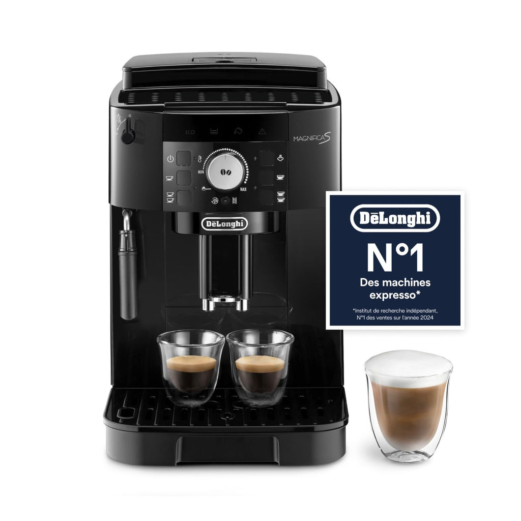 KaffiZone - Magnifica S - Perfetti automatische Kaffeemaschine mit manuellem Milchschäumer, Schwarz - KaffiZone