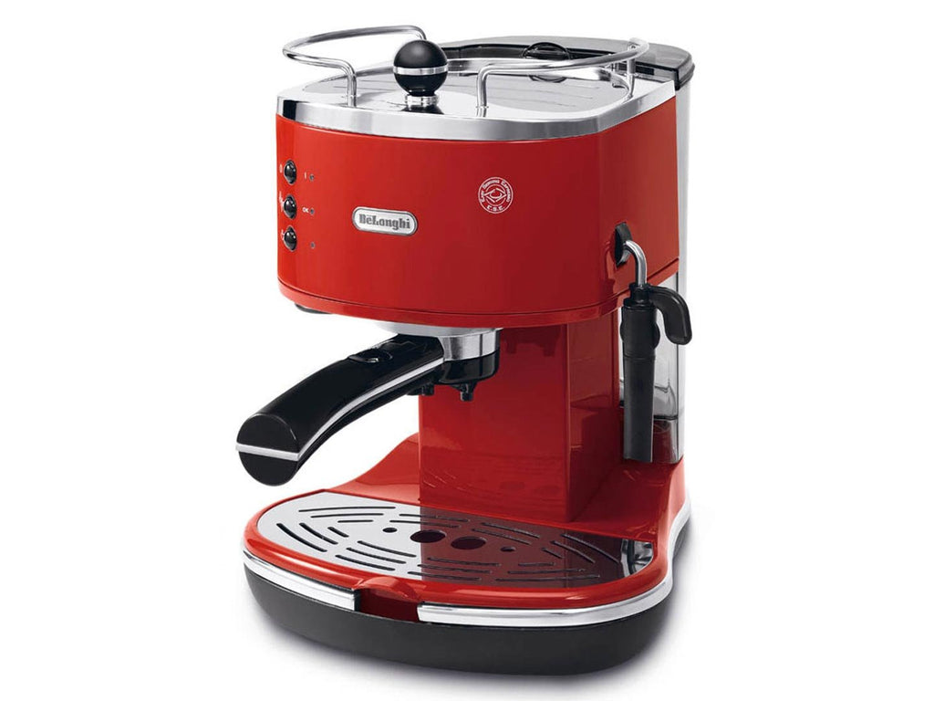 KaffiZone - Icona Manuelli Espresso-Maschine, für Kaffeepulver oder Kapsle, Rot - KaffiZone