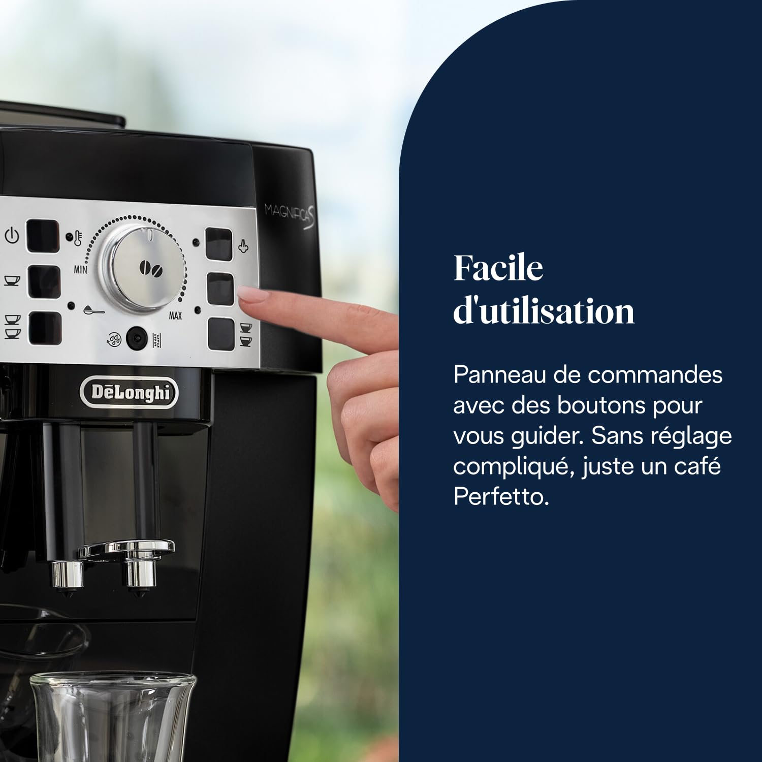 KaffiZone - Magnifica S - Perfetti automatische Kaffeemaschine mit manuellem Milchschäumer, Schwarz - KaffiZone