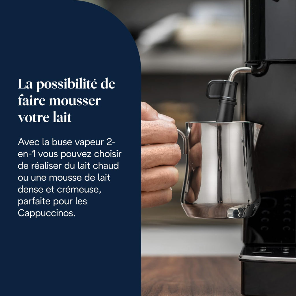 KaffiZone - Magnifica S - Perfetti automatische Kaffeemaschine mit manuellem Milchschäumer, Schwarz - KaffiZone