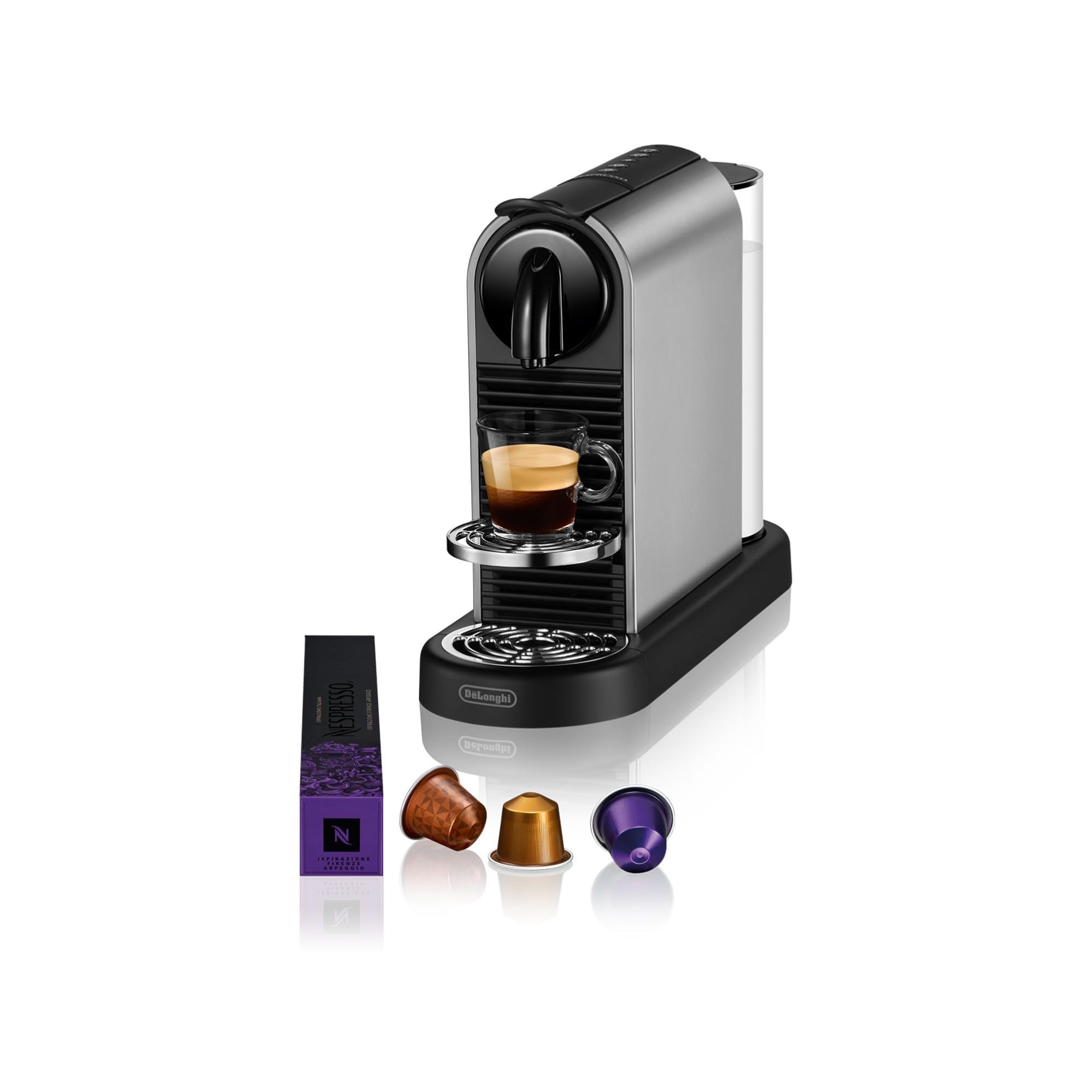 KaffiZone - Citiz Kaffeemaschine Silber, 19 Bar + Willkommenskit, moderns Design, Espresso, Lungo und Americano, automatischi Abschaltig - KaffiZone