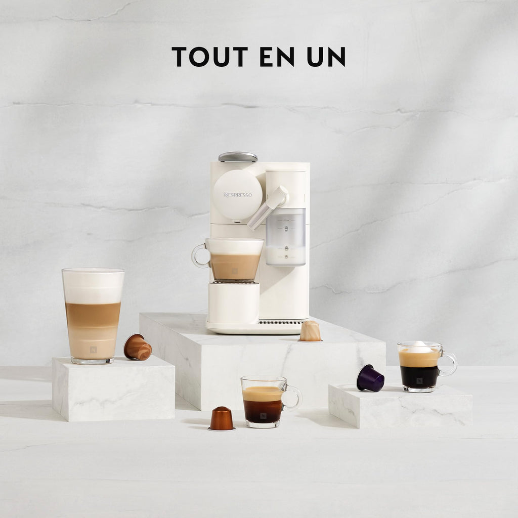 KaffiZone - Lattissima One Schwarzi Kaffeemaschine, 19 Bar + Willkommenskit, kompakts Design, Espresso, Lungo und Milchrezept, Automatischi Abschaltig, Schwarz - KaffiZone