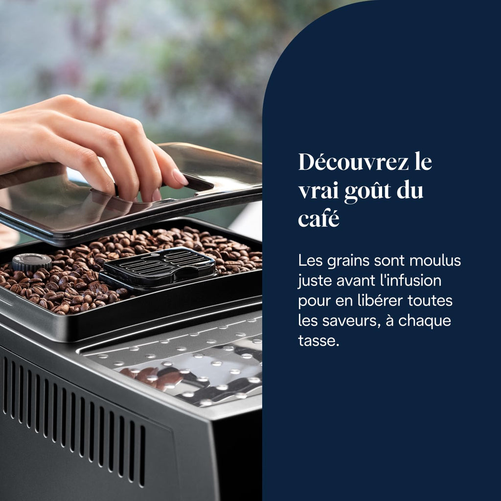 KaffiZone - Magnifica S - Perfetti automatische Kaffeemaschine mit manuellem Milchschäumer, Schwarz - KaffiZone