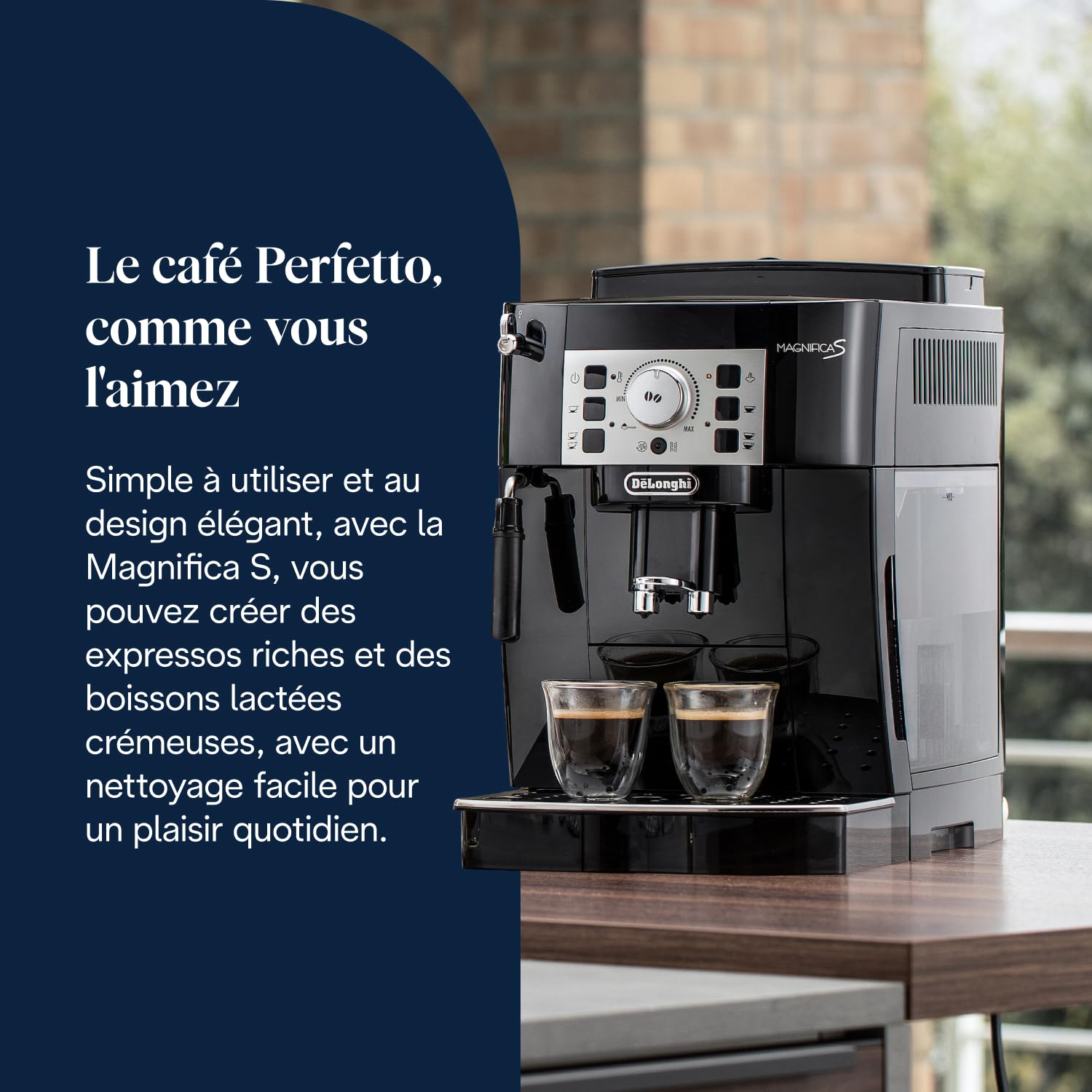 KaffiZone - Magnifica S - Perfetti automatische Kaffeemaschine mit manuellem Milchschäumer, Schwarz - KaffiZone