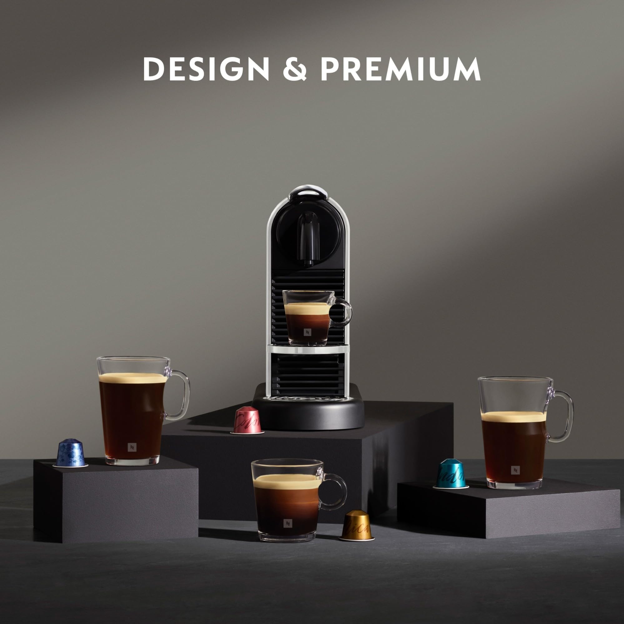 KaffiZone - Citiz Kaffeemaschine Silber, 19 Bar + Willkommenskit, moderns Design, Espresso, Lungo und Americano, automatischi Abschaltig - KaffiZone