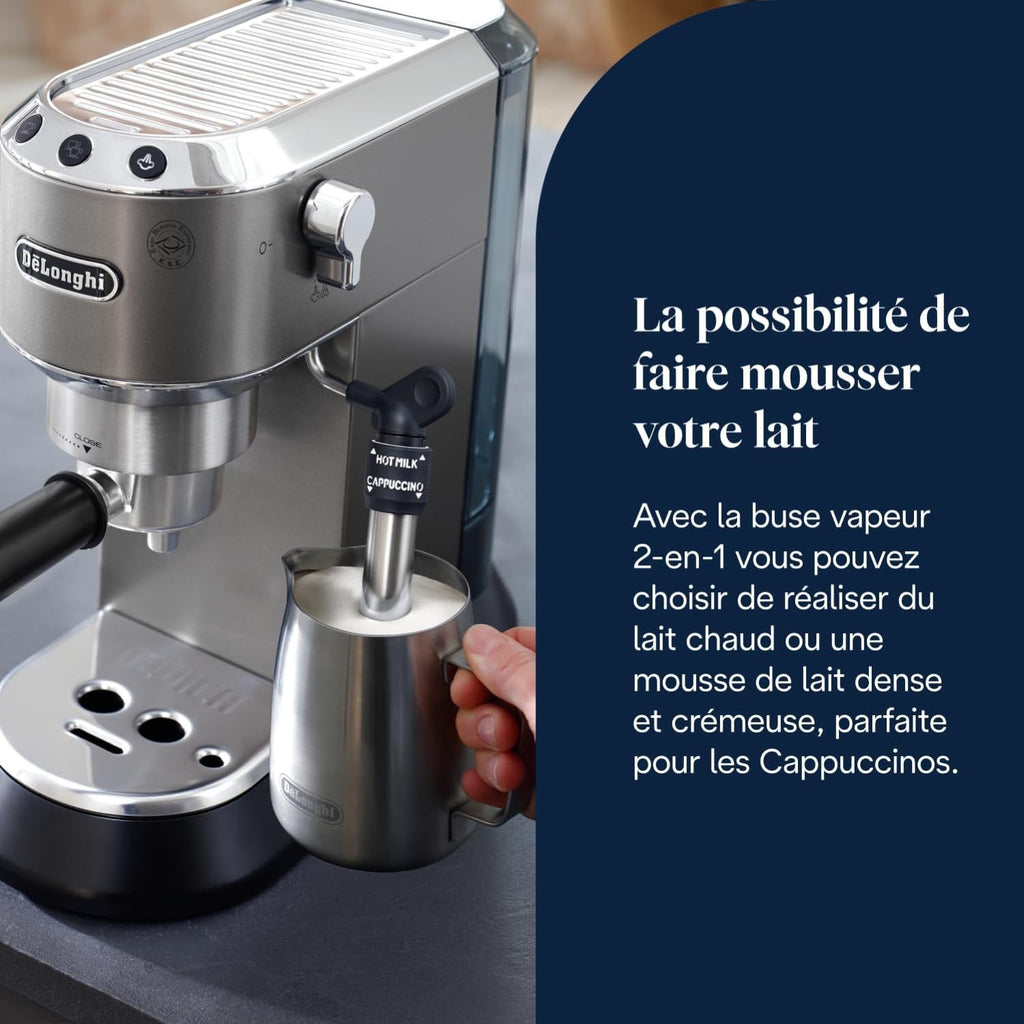 KaffiZone - Dedica Style-Perfetto kompakti Espresso-Maschine, Titan - KaffiZone