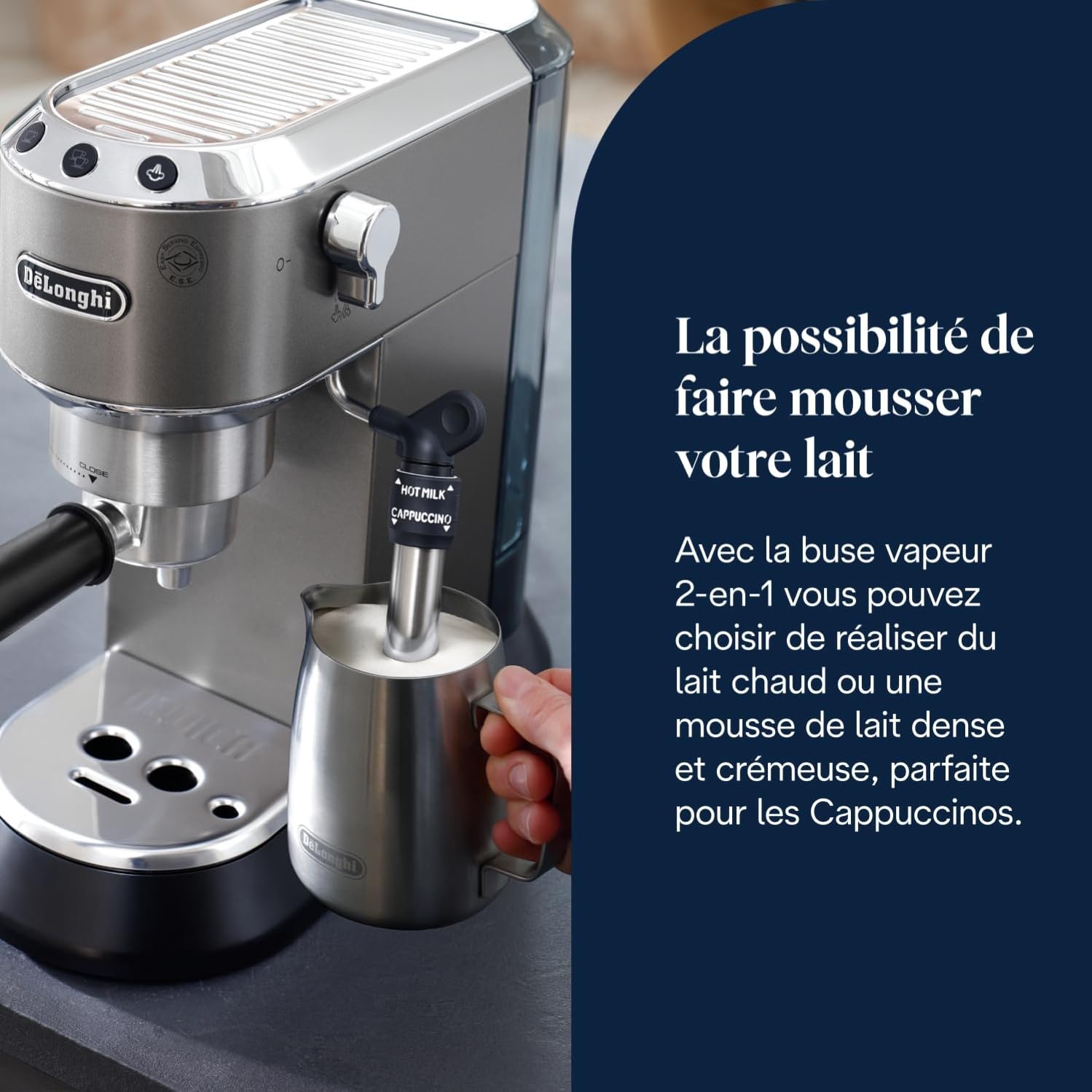 KaffiZone - Dedica Style-Perfetto kompakti Espresso-Maschine, Titan - KaffiZone