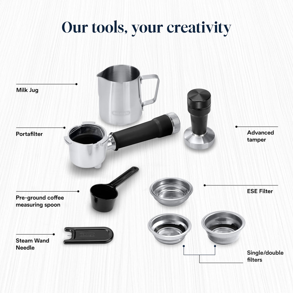 KaffiZone - Dedica Duo Barista Kaffeemaschine mit Pomp, Espresso und Cold Brew, Metall - KaffiZone