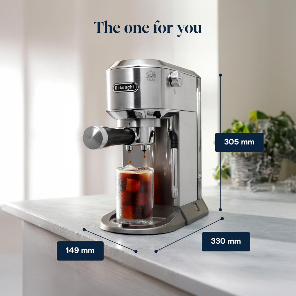 KaffiZone - Dedica Duo Barista Kaffeemaschine mit Pomp, Espresso und Cold Brew, Metall - KaffiZone