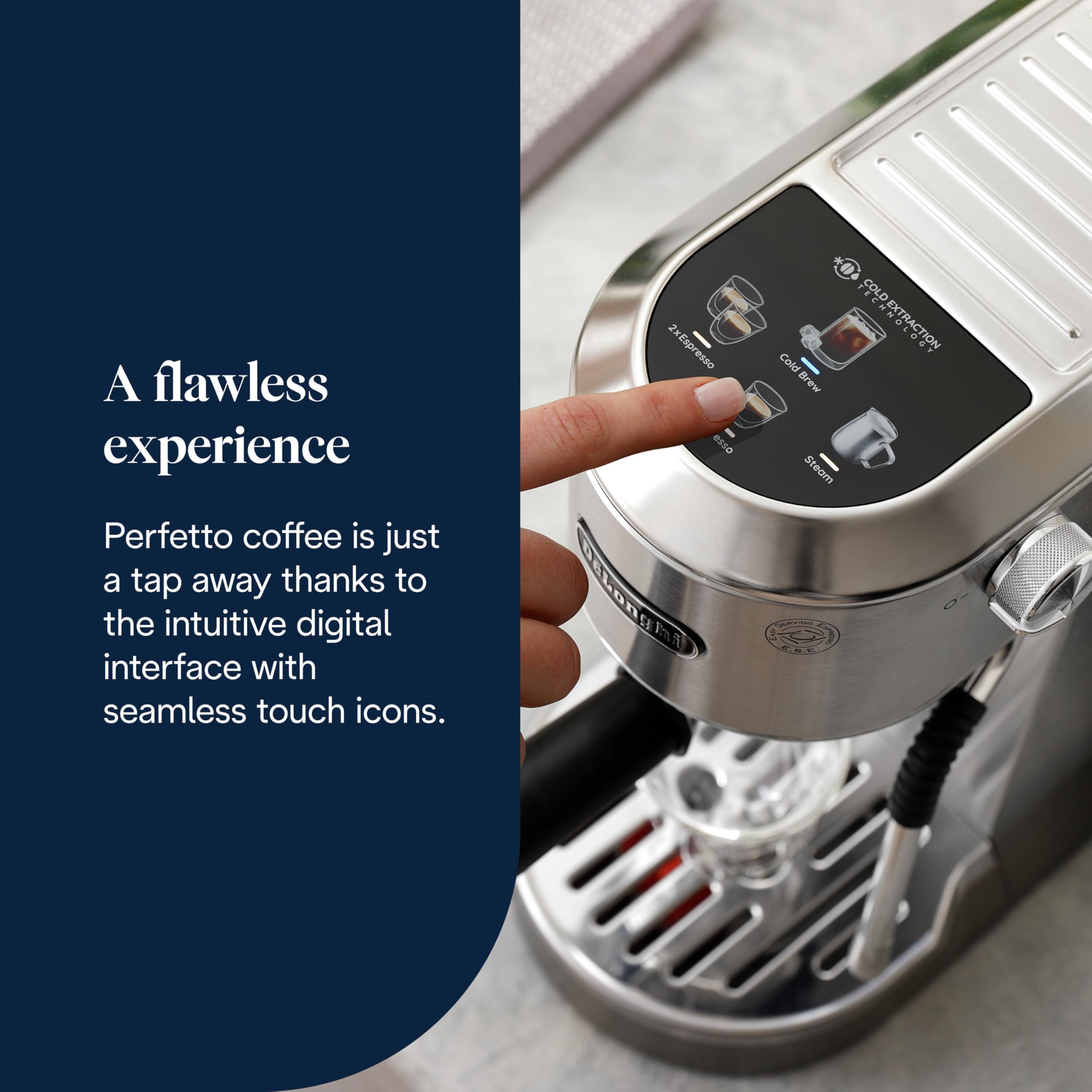 KaffiZone - Dedica Duo Barista Kaffeemaschine mit Pomp, Espresso und Cold Brew, Metall - KaffiZone